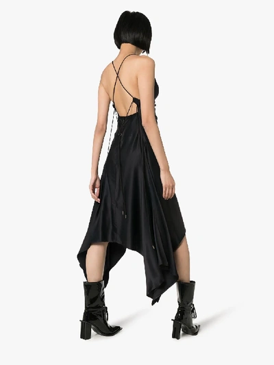 Shop Alyx 1017  9sm Asymmetric Midi Satin Slip Dress In Black