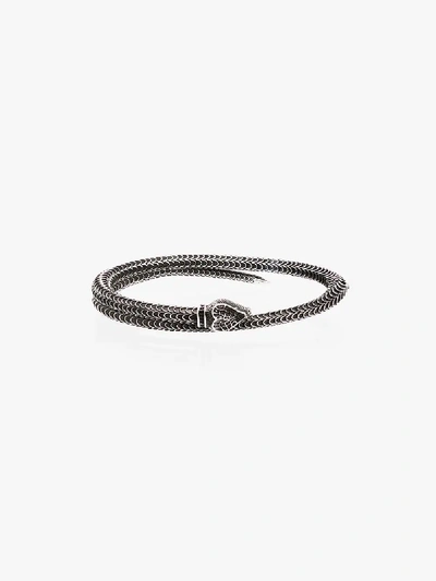 Shop Gucci Silver Tone Snake Metal Bracelet