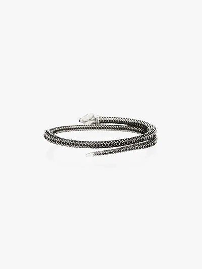 Shop Gucci Silver Tone Snake Metal Bracelet