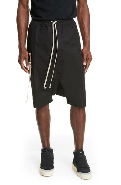 Shop Rick Owens Pantaloni Teec2 Drawstring Shorts In Black/ Natural