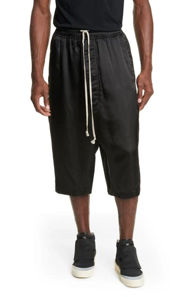 Shop Rick Owens Karloff Drawstring Pantaloni Shorts In Black