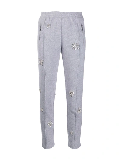 Shop Area Embellished Cropped Track Trousers In Grey