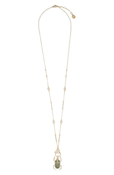 Shop Vince Camuto Scarab Pendant Necklace In Gold