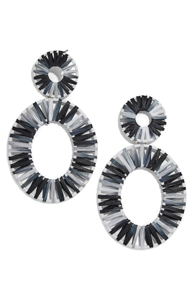 Shop Baublebar Kiera Raffia Drop Earrings In White/ Black