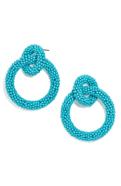 Shop Baublebar Emma Beaded Hoop Earrings In Turquoise