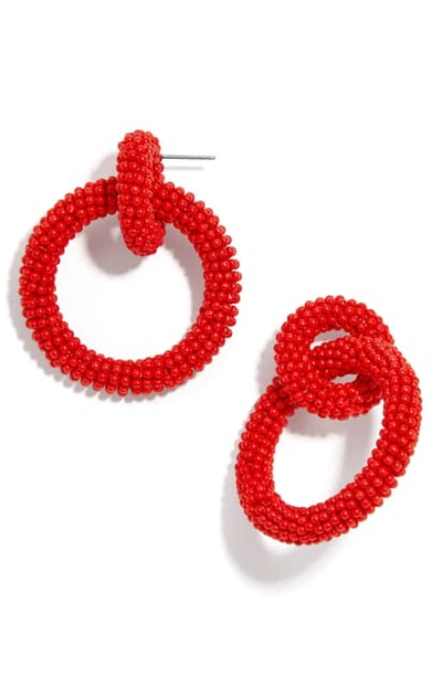 Shop Baublebar Emma Beaded Hoop Earrings In Red
