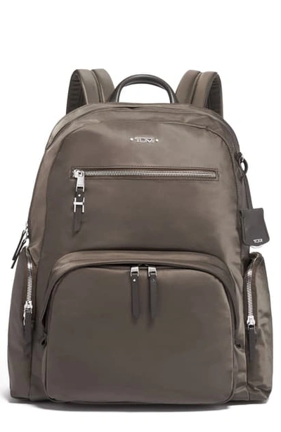 Shop Tumi Voyager Carson Nylon Backpack In Mink/ Silver