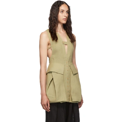 Shop Jacquemus Beige Le Haut Kimbe Tank Top In Dark Beige