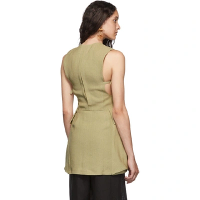 Shop Jacquemus Beige Le Haut Kimbe Tank Top In Dark Beige