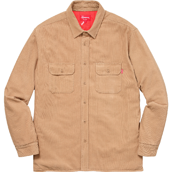 supreme corduroy quilted shirt