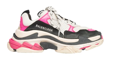 Pre-owned Balenciaga Triple S Neon Pink 2019 (women's) In Pink/black/white