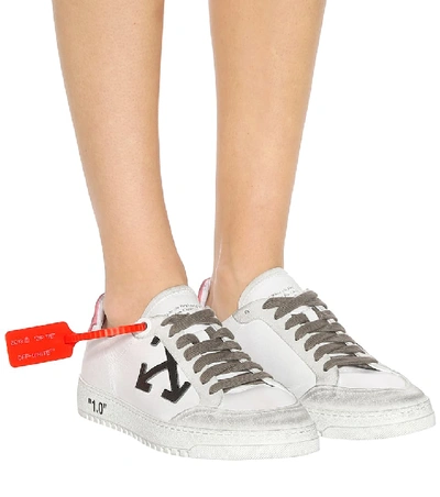 Shop Off-white Arrow 2.0 Leather Sneakers In White