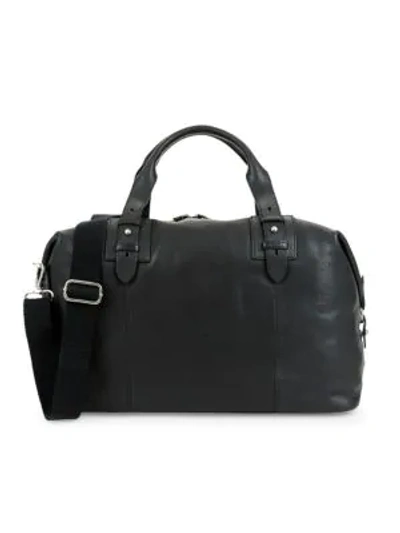 Shop Cole Haan Pebbled Leather Duffel Bag In Black