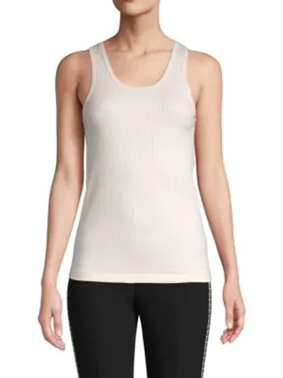Shop Helmut Lang Ribbed Cotton Tank In Bleach