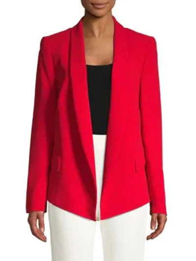 Shop Escada Open-front Long-sleeve Jacket In Red