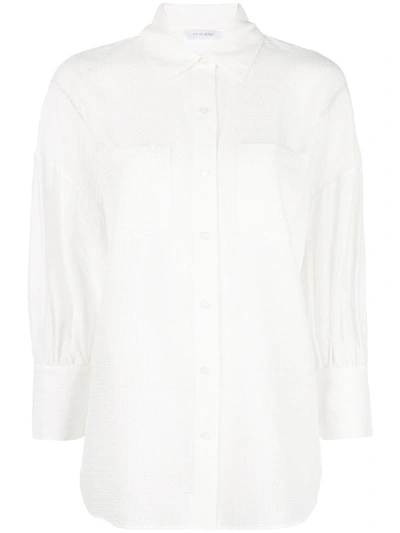 Shop Anine Bing Monica Textured Shirt In White