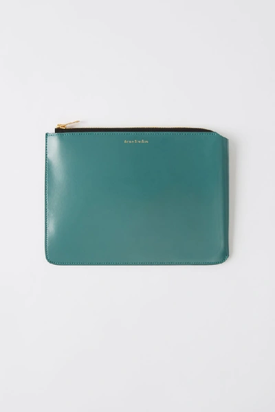 Shop Acne Studios Medium Document Holder Teal Blue