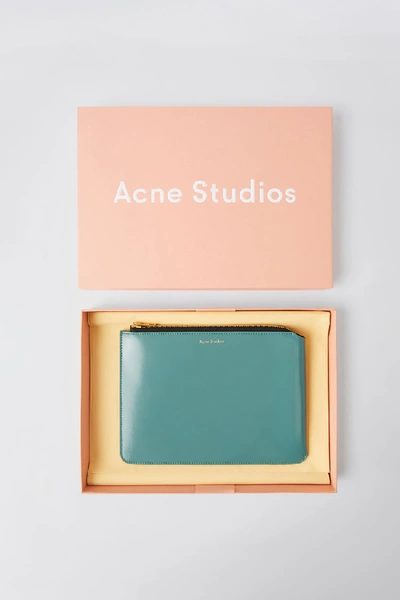 Shop Acne Studios Medium Document Holder Teal Blue