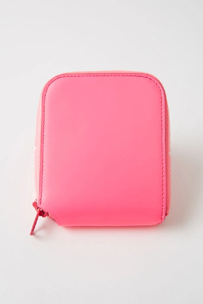 Shop Acne Studios Small Zip Wallet Fluo Pink