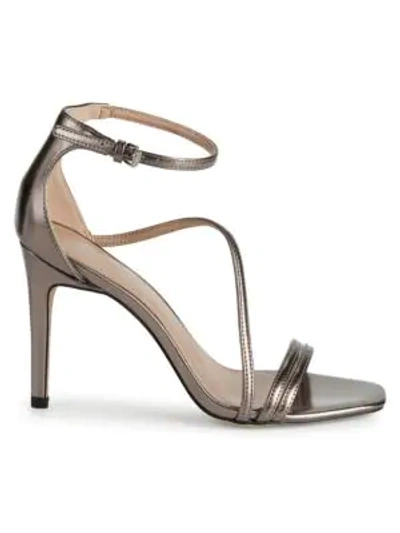Shop Bcbgeneration Isabel Metallic Stiletto-heel Sandals In Gunmetal