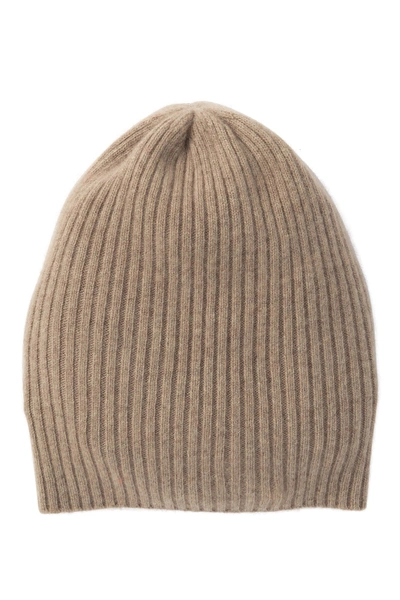 Shop Portolano Slouchy Cashmere Beanie In Nile Brown