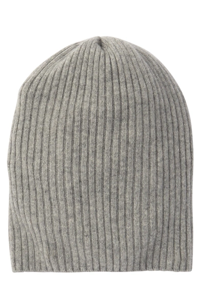 Shop Portolano Slouchy Cashmere Beanie In Lt Hthr Grey