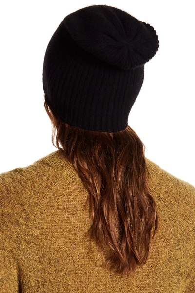 Shop Portolano Slouchy Cashmere Beanie In Blk