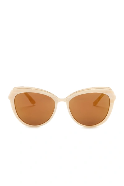 Shop Dolce & Gabbana Cat Eye 57mm Sunglasses In Beige