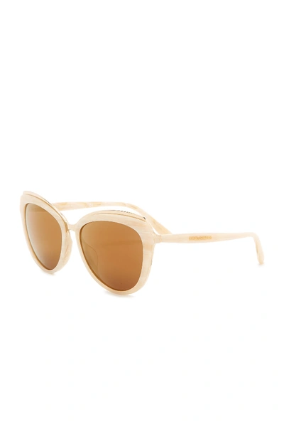 Shop Dolce & Gabbana Cat Eye 57mm Sunglasses In Beige