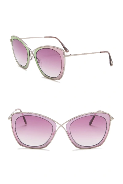 Tom Ford India 53mm Squared Cat Eye Sunglasses In Fuso-brng | ModeSens
