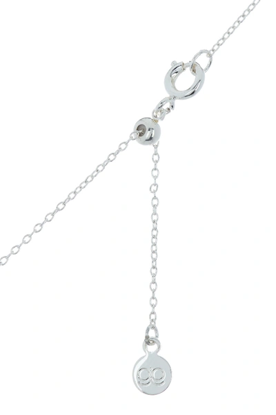 Shop Gorjana Moon Charm Adjustable Necklace In Silver Plated Brass