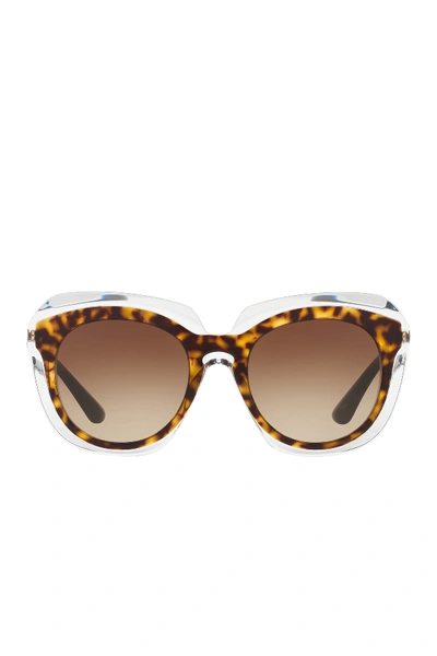 Shop Dolce & Gabbana 54mm Oval Gradient Sunglasses In Havana