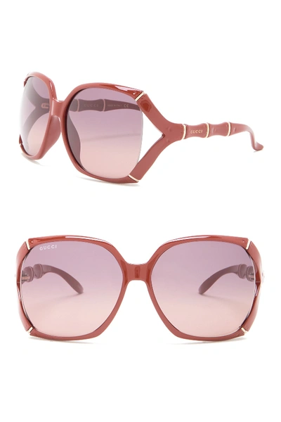 Shop Gucci 58mm Oversized Square Sunglasses In Mattone 58-pr Cr-greybrwn Shd