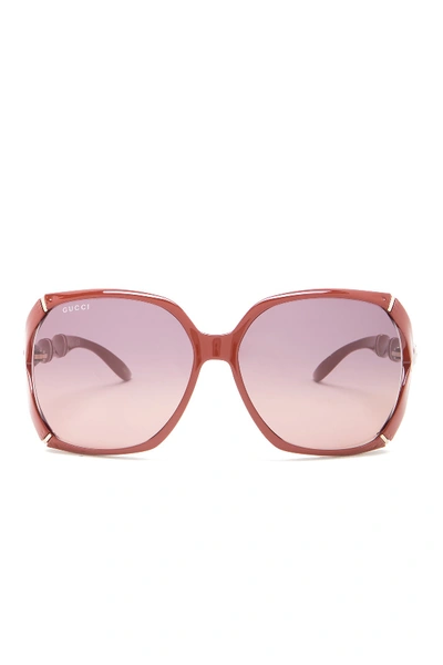 Shop Gucci 58mm Oversized Square Sunglasses In Mattone 58-pr Cr-greybrwn Shd