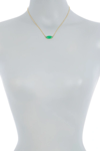 Shop Ippolita 18k Gold Prisma Single Medium Marquise Necklace In Chrysoprase 16-18"