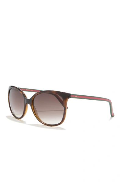 Shop Gucci 56mm Oversized Cat Eye Sunglasses In Havana