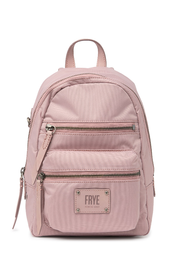 Frye Ivy Mini Nylon Leather Trimmed Backpack In Lilac | ModeSens