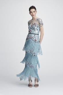 marchesa fringe dress