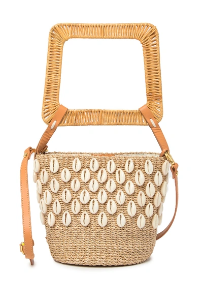 Shop Aranaz Kaia Straw Bucket Bag In Natural