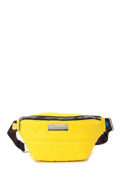 Shop Betsey Johnson Neon Nylon Quilted Belt Bag In Yellow