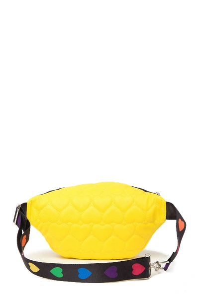 Shop Betsey Johnson Neon Nylon Quilted Belt Bag In Yellow
