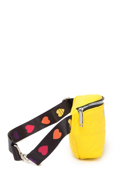 Shop Betsey Johnson Neon Nylon Quilted Belt Bag In Yellow