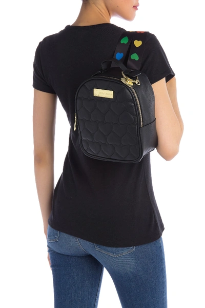 Shop Betsey Johnson Mini Quilted Backpack In Black