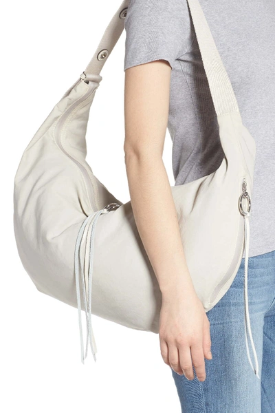 Shop Rebecca Minkoff Nylon Hobo Bag In Bone