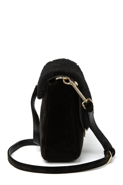 Shop Theory Perry Fur Saddle Bag In Blk