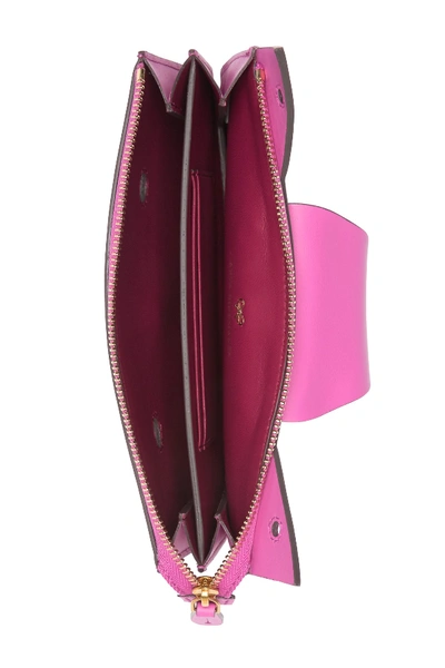 Shop Anya Hindmarch Animal Face Leather Crossbody Pouch In Bubblegum