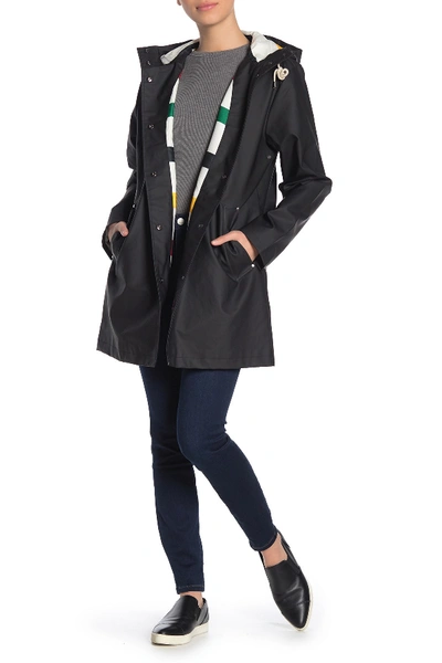 Shop Pendleton Olympic Hooded Slicker Coat In Black