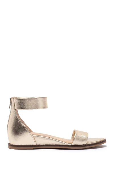 Shop Seychelles Lofty Wedge Heel Sandal In Gold Leather