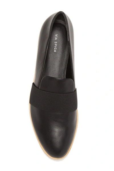 Shop Via Spiga Tyson Leather Slip-on Sneaker In Black