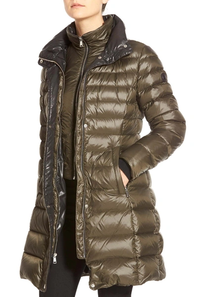 Shop Andrew Marc Genuine Fox Fur Trim Down Coat In Forest